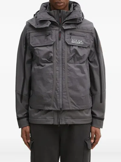 NAPAPIJRI LOGO-PRINT LAYERED JACKET