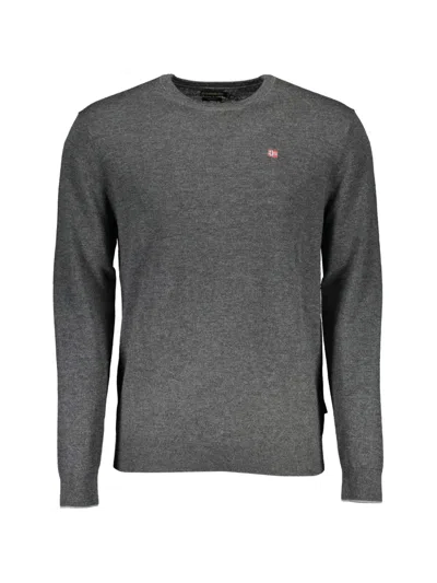 Napapijri Logo-detail Crew-neck Sweater In Gray