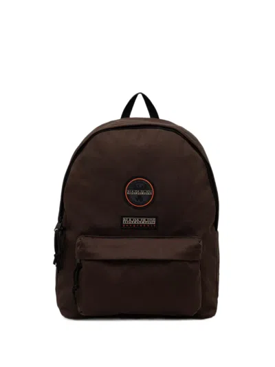 Napapijri Logo-patch Backpack In Brown