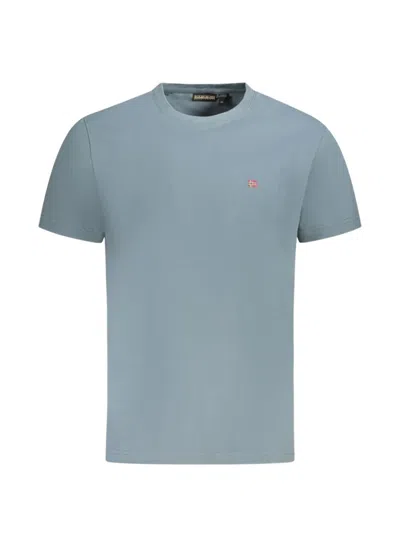 Napapijri Logo-patch Cotton T-shirt In Blue