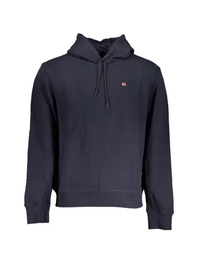 Napapijri Logo-patch Drawstring Hoodie In Blue