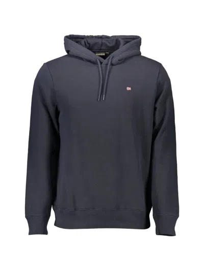 Napapijri Logo-patch Drawstring Hoodie In Blue