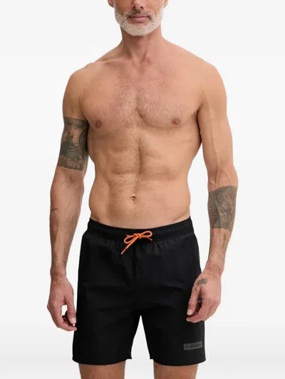 Napapijri Logo-patch Drawstring Swim Shorts In Black