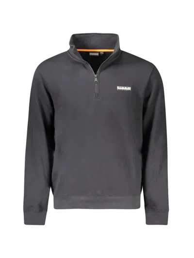 Napapijri Logo-patch Half-zip Sweater In Gray