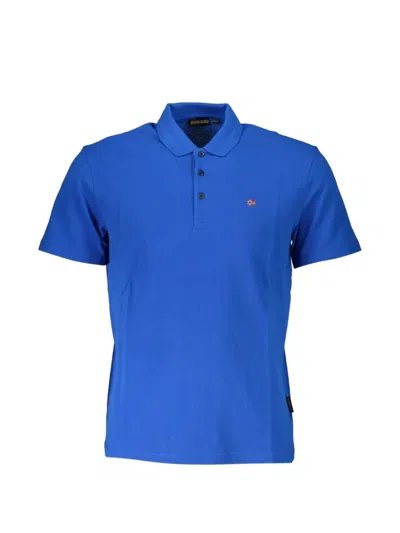 Napapijri Logo-patch Polo Shirt In Blue