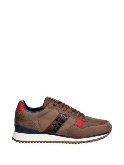 Napapijri Logo-patch Sneakers In Brown