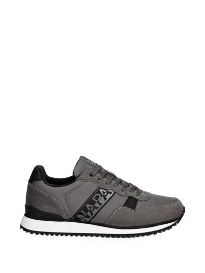 Napapijri Logo-patch Sneakers In Gray