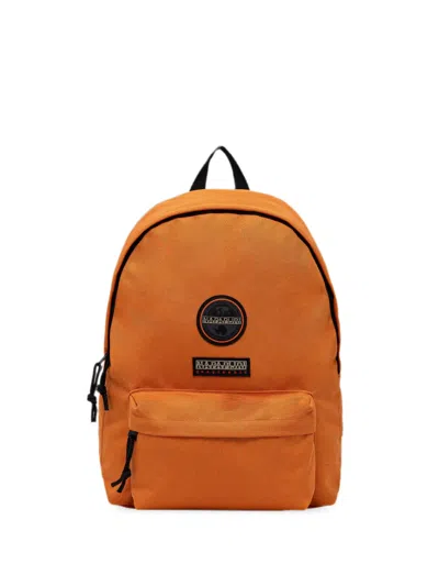 Napapijri Logo-patch Zip-around Backpack In Orange