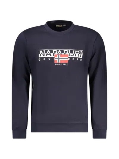 Napapijri Logo-print Crew-neck Sweater In Blue