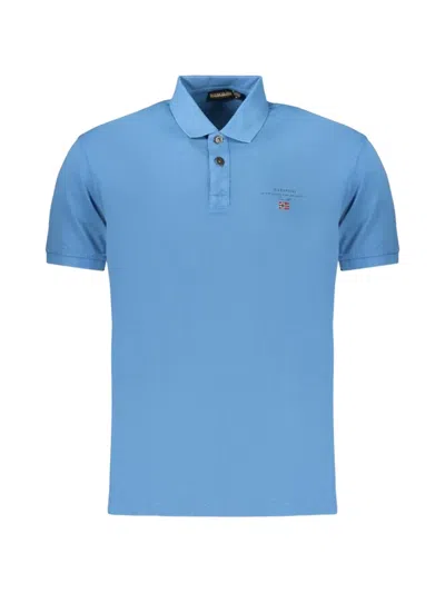 Napapijri Logo-print Short-sleeve Polo Shirt In Blue