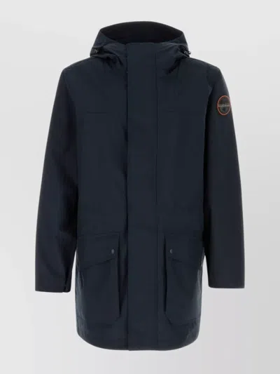 NAPAPIJRI LONG LENGTH WINDBREAKER WITH HOOD AND POCKETS