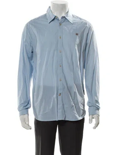 Pre-owned Napapijri Long Sleeve Dress Shirt In Blue