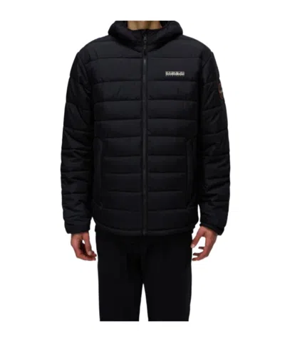 Napapijri Long-sleeved Cotton-padded Jacket In Black