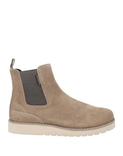 Napapijri Man Ankle Boots Khaki Size 9 Leather In Sand