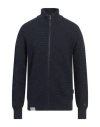 Napapijri Man Cardigan Midnight Blue Size L Cotton In Blue