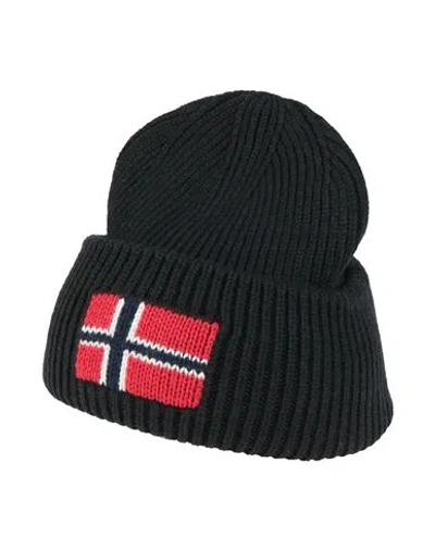 Napapijri Man Hat Black Size Onesize Wool, Acrylic