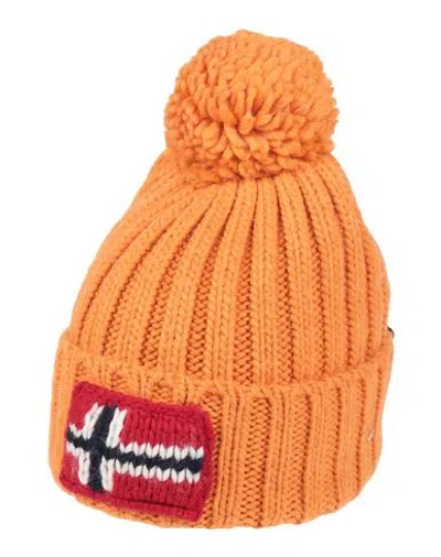 Napapijri Man Hat Orange Size Onesize Acrylic, Wool, Polyamide, Viscose