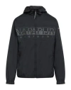 Napapijri Man Jacket Black Size L Polyester, Polyurethane In Blue