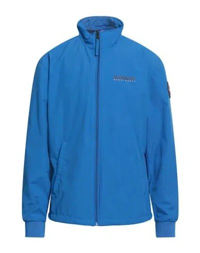 Napapijri Man Jacket Bright Blue Size L Polyamide
