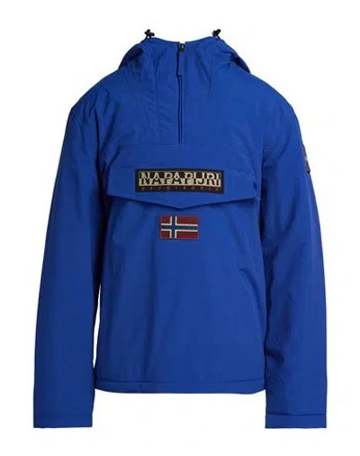 Napapijri Man Jacket Bright Blue Size Xxl Polyamide