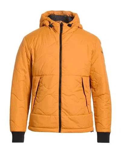 Napapijri Man Jacket Mandarin Size L Polyamide In Orange