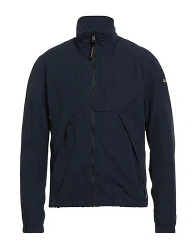 Napapijri Man Jacket Midnight Blue Size S Cotton, Polyamide