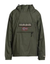 Napapijri Man Jacket Military Green Size Xxl Polyamide, Polyester