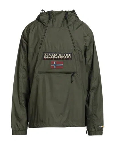 Napapijri Man Jacket Military Green Size Xxl Polyamide, Polyester