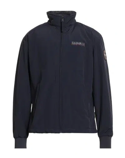 Napapijri Man Jacket Navy Size L Polyamide In Blue