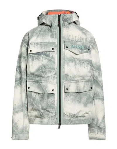 Napapijri Man Jacket Sage Green Size M Polyester In Gold