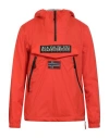 Napapijri Man Jacket Tomato Red Size S Polyamide In Red