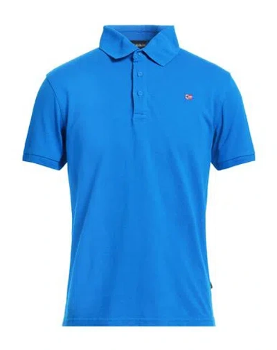 Napapijri Man Polo Shirt Blue Size M Cotton
