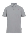 Napapijri Man Polo Shirt Grey Size L Cotton In Gray