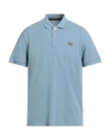 Napapijri Man Polo Shirt Light Blue Size L Cotton