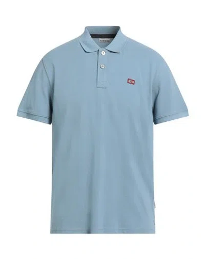 Napapijri Man Polo Shirt Light Blue Size L Cotton
