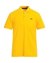 Napapijri Man Polo Shirt Mandarin Size L Cotton In Yellow