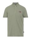 Napapijri Man Polo Shirt Military Green Size M Cotton