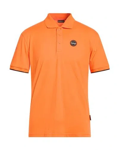 Napapijri Man Polo Shirt Orange Size S Cotton