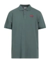 Napapijri Man Polo Shirt Sage Green Size Xxxl Cotton In Green