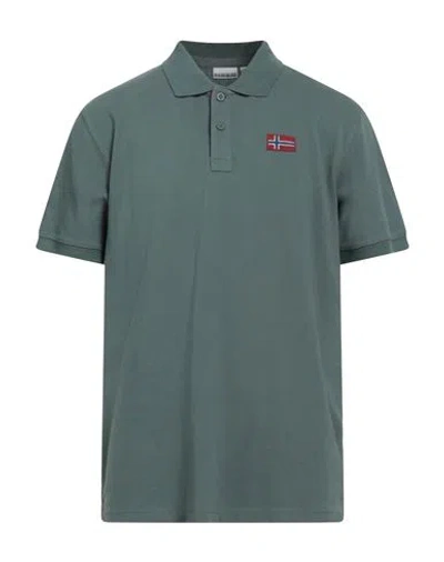 Napapijri Man Polo Shirt Sage Green Size Xxxl Cotton