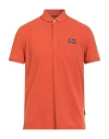 Napapijri Man Polo Shirt Tomato Red Size L Cotton In Orange