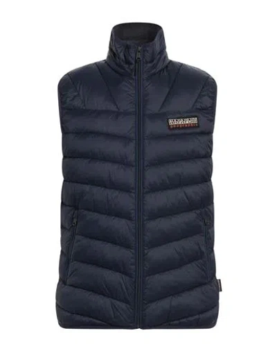 Napapijri Man Puffer Navy Size L Polyamide In Blue