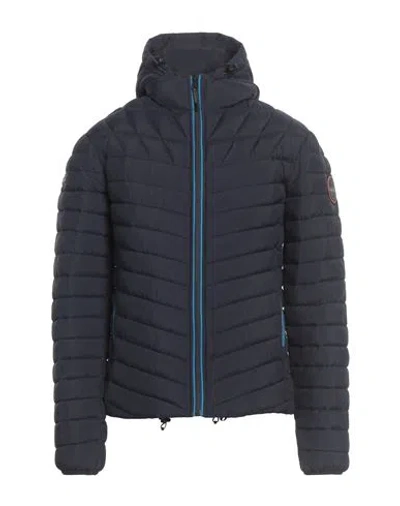 Napapijri Man Puffer Navy Size S Polyamide In Blue