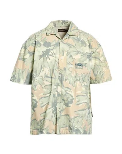 Napapijri Man Shirt Light Green Size S Cotton