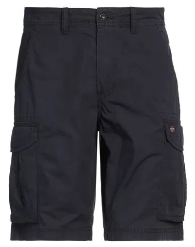 Napapijri Man Shorts & Bermuda Shorts Midnight Blue Size 33 Cotton In Blue
