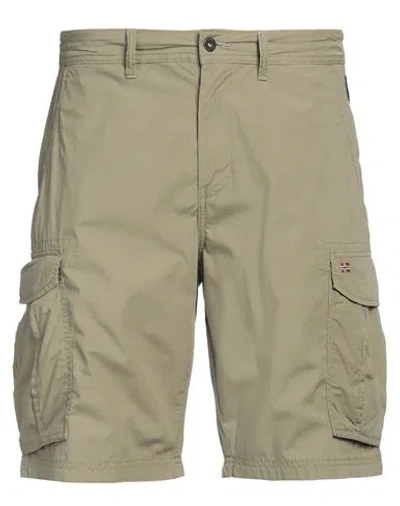 Napapijri Man Shorts & Bermuda Shorts Sage Green Size 29 Cotton