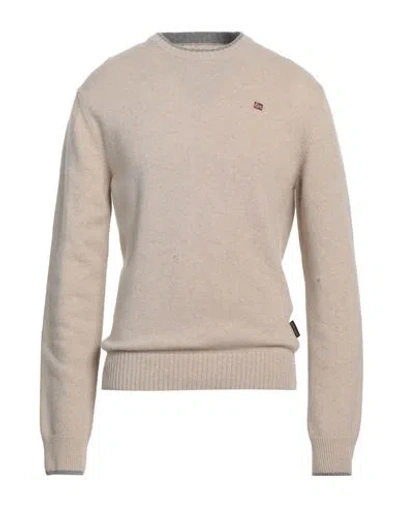 Napapijri Man Sweater Beige Size L Wool, Polyamide