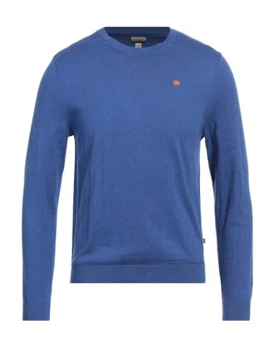 Napapijri Man Sweater Blue Size L Cotton