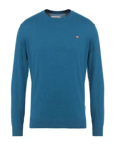 Napapijri Man Sweater Blue Size L Cotton