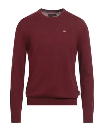 Napapijri Man Sweater Garnet Size L Wool In Burgundy